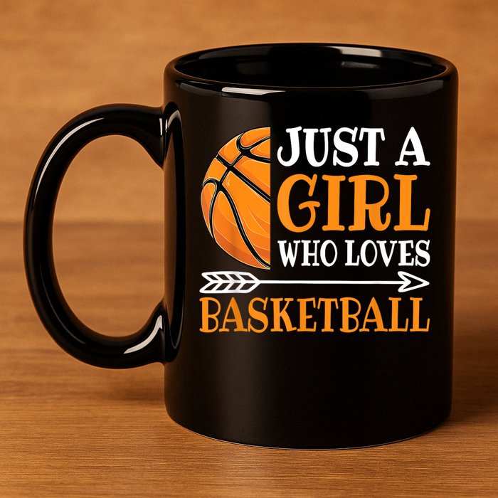 Just A Girl Who Loves Basketball Funny Basketball Player 11oz C Handle Ceramic Mug
