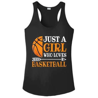 Just A Girl Who Loves Basketball Funny Basketball Player Ladies PosiCharge Competitor Racerback Tank