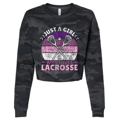 Just A Girl Who Loves Lacrosse Player Cropped Pullover Crew