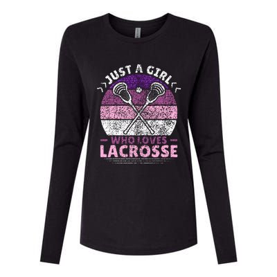 Just A Girl Who Loves Lacrosse Player Womens Cotton Relaxed Long Sleeve T-Shirt