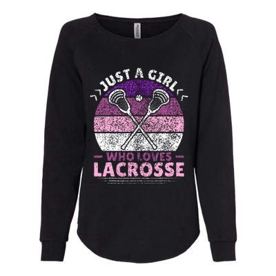 Just A Girl Who Loves Lacrosse Player Womens California Wash Sweatshirt