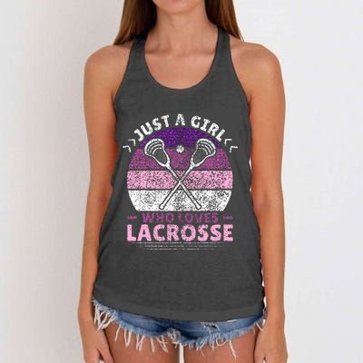 Just A Girl Who Loves Lacrosse Player Women's Knotted Racerback Tank