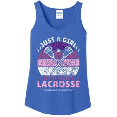 Just A Girl Who Loves Lacrosse Player Ladies Essential Tank