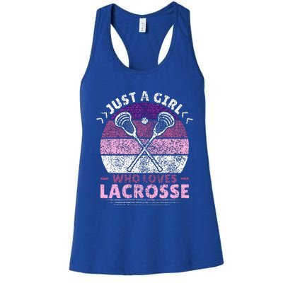 Just A Girl Who Loves Lacrosse Player Women's Racerback Tank