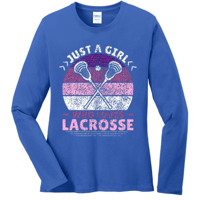 Just A Girl Who Loves Lacrosse Player Ladies Long Sleeve Shirt