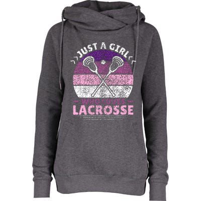 Just A Girl Who Loves Lacrosse Player Womens Funnel Neck Pullover Hood