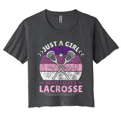 Just A Girl Who Loves Lacrosse Player Women's Crop Top Tee