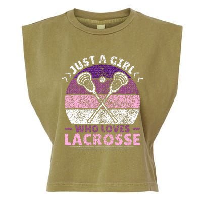 Just A Girl Who Loves Lacrosse Player Garment-Dyed Women's Muscle Tee