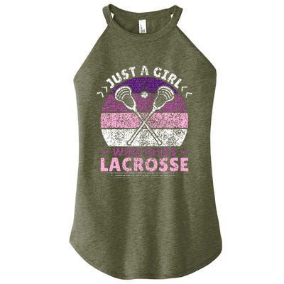 Just A Girl Who Loves Lacrosse Player Women's Perfect Tri Rocker Tank