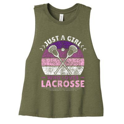 Just A Girl Who Loves Lacrosse Player Women's Racerback Cropped Tank