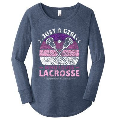 Just A Girl Who Loves Lacrosse Player Women's Perfect Tri Tunic Long Sleeve Shirt