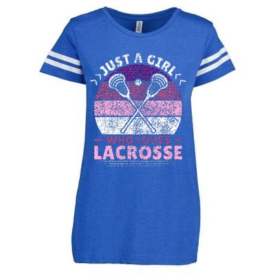 Just A Girl Who Loves Lacrosse Player Enza Ladies Jersey Football T-Shirt