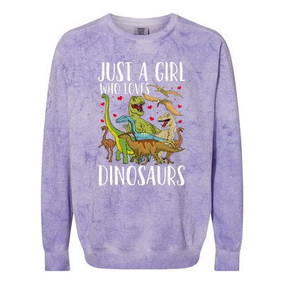 Just A Girl Who Loves Dinosaurs Brachiosaurus Colorblast Crewneck Sweatshirt