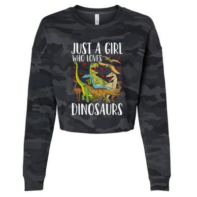 Just A Girl Who Loves Dinosaurs Brachiosaurus Cropped Pullover Crew