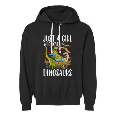 Just A Girl Who Loves Dinosaurs Brachiosaurus Garment-Dyed Fleece Hoodie