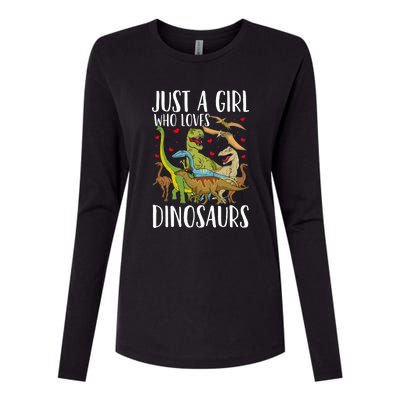 Just A Girl Who Loves Dinosaurs Brachiosaurus Womens Cotton Relaxed Long Sleeve T-Shirt