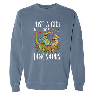 Just A Girl Who Loves Dinosaurs Brachiosaurus Garment-Dyed Sweatshirt