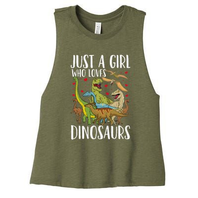 Just A Girl Who Loves Dinosaurs Brachiosaurus Women's Racerback Cropped Tank