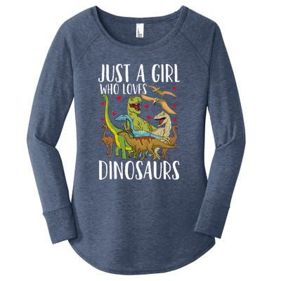 Just A Girl Who Loves Dinosaurs Brachiosaurus Women's Perfect Tri Tunic Long Sleeve Shirt