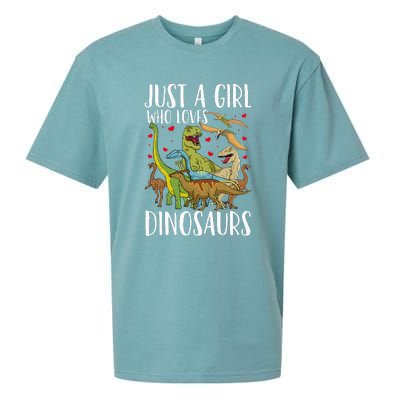 Just A Girl Who Loves Dinosaurs Brachiosaurus Sueded Cloud Jersey T-Shirt