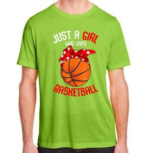 Just A Girl Who Loves Basketball Adult ChromaSoft Performance T-Shirt