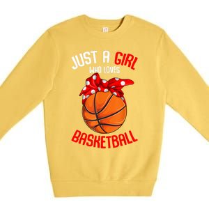 Just A Girl Who Loves Basketball Premium Crewneck Sweatshirt