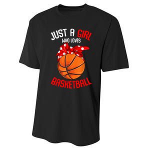 Just A Girl Who Loves Basketball Performance Sprint T-Shirt