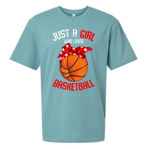 Just A Girl Who Loves Basketball Sueded Cloud Jersey T-Shirt