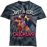 Just A Girl Who Loves Chickens Cute Chicken Lover Farmers Kids Tie-Dye T-Shirt