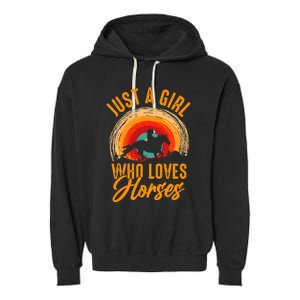 Just A Girl Who Loves Horses Garment-Dyed Fleece Hoodie