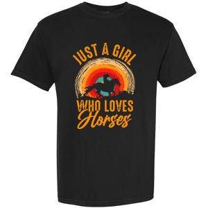 Just A Girl Who Loves Horses Garment-Dyed Heavyweight T-Shirt