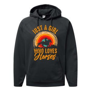 Just A Girl Who Loves Horses Performance Fleece Hoodie