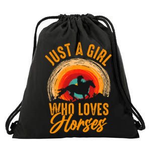 Just A Girl Who Loves Horses Drawstring Bag