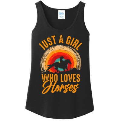 Just A Girl Who Loves Horses Ladies Essential Tank