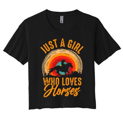 Just A Girl Who Loves Horses Women's Crop Top Tee