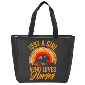 Just A Girl Who Loves Horses Zip Tote Bag