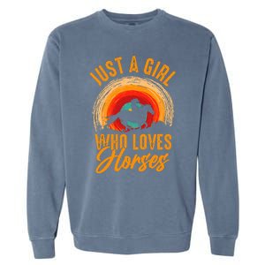 Just A Girl Who Loves Horses Garment-Dyed Sweatshirt