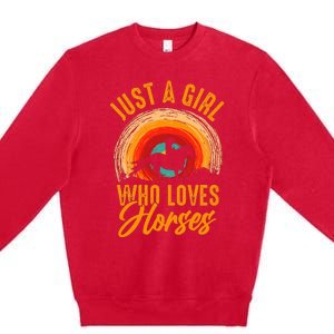 Just A Girl Who Loves Horses Premium Crewneck Sweatshirt