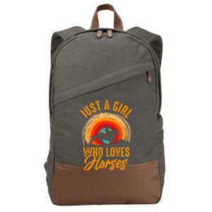 Just A Girl Who Loves Horses Cotton Canvas Backpack