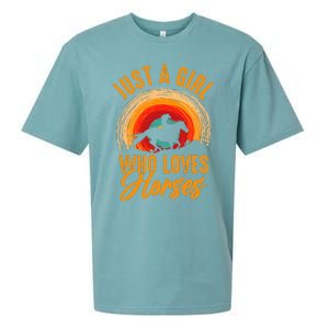 Just A Girl Who Loves Horses Sueded Cloud Jersey T-Shirt