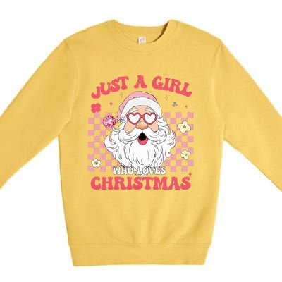 Just A Girl Who Loves Christmas Xmas Creative Funny Santa  Premium Crewneck Sweatshirt