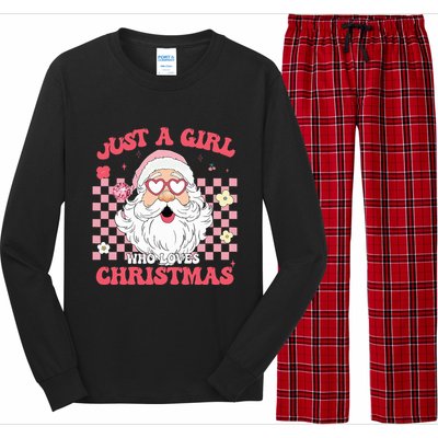 Just A Girl Who Loves Christmas Xmas Creative Funny Santa  Long Sleeve Pajama Set