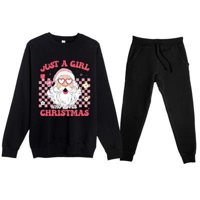 Just A Girl Who Loves Christmas Xmas Creative Funny Santa  Premium Crewneck Sweatsuit Set