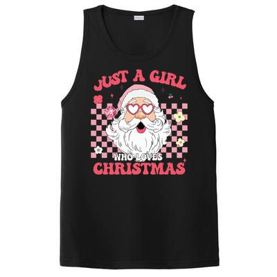 Just A Girl Who Loves Christmas Xmas Creative Funny Santa  PosiCharge Competitor Tank