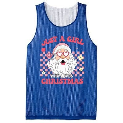 Just A Girl Who Loves Christmas Xmas Creative Funny Santa  Mesh Reversible Basketball Jersey Tank