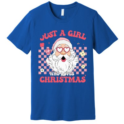 Just A Girl Who Loves Christmas Xmas Creative Funny Santa  Premium T-Shirt