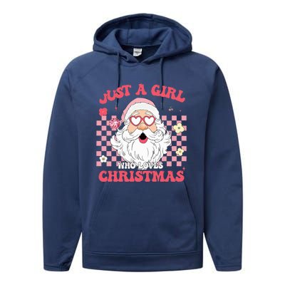 Just A Girl Who Loves Christmas Xmas Creative Funny Santa  Performance Fleece Hoodie