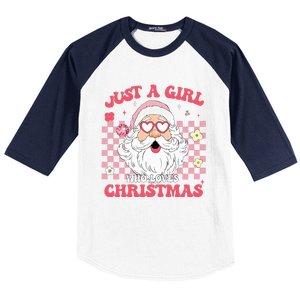 Just A Girl Who Loves Christmas Xmas Creative Funny Santa  Baseball Sleeve Shirt