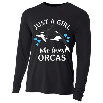 Just A Girl Who Loves Orcas Killer Whales Sea Ocean Cooling Performance Long Sleeve Crew