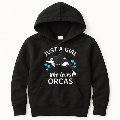 Just A Girl Who Loves Orcas Killer Whales Sea Ocean Kids Hoodie